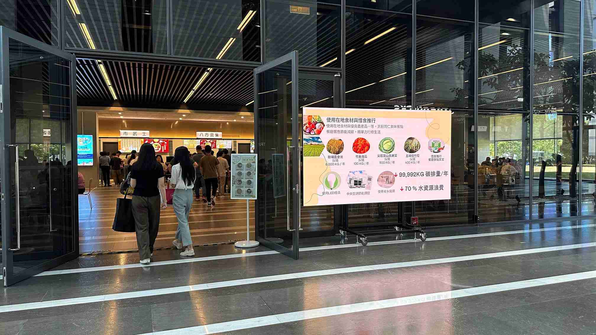  汇旺支付从日常办公环境出发，，于总部大楼员工餐厅推广低碳饮食、、发起减碳挑战等，，，，由内而外引导员工反思及改变个人日常行为，，将公司转型成推动永续发展的重要场域